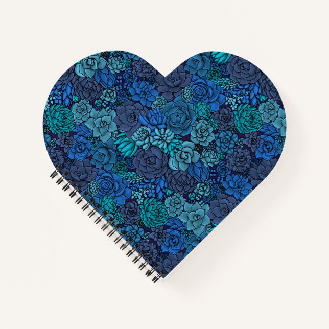 Carnet Jardin succulent en bleu (Devant)
