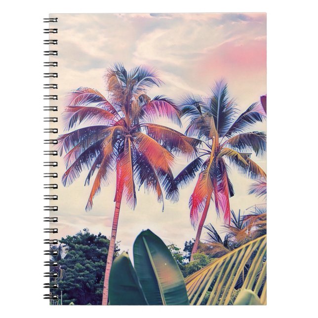 Carnet Jardin tropical, scène de soleil couchant de palmi (Devant)