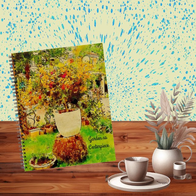 Carnet Jardin Verdure Centre Watercolor Gardener (Garden Greenery Centerpiece Watercolor Gardener Notebook)