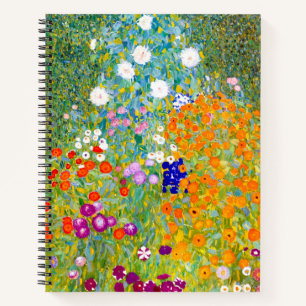 Carnet Jardin vintage aux fleurs par Gustav Klimt