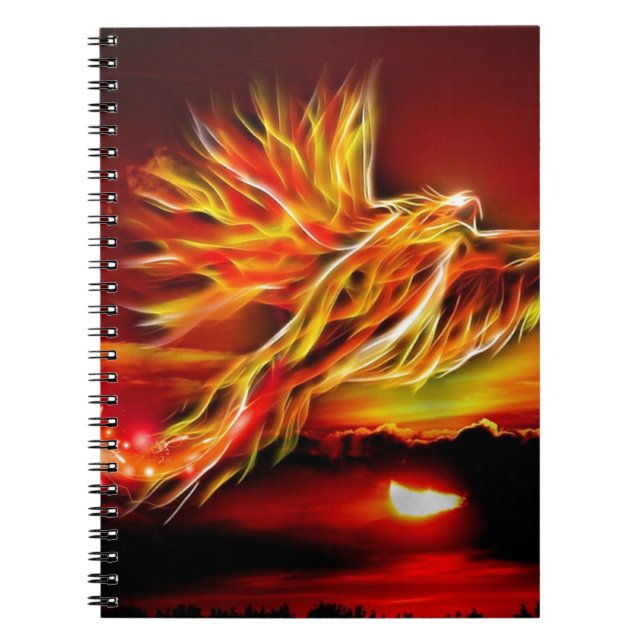 Carnet Jardin volant rouge brûlant de Phoenix de tarot (Devant)