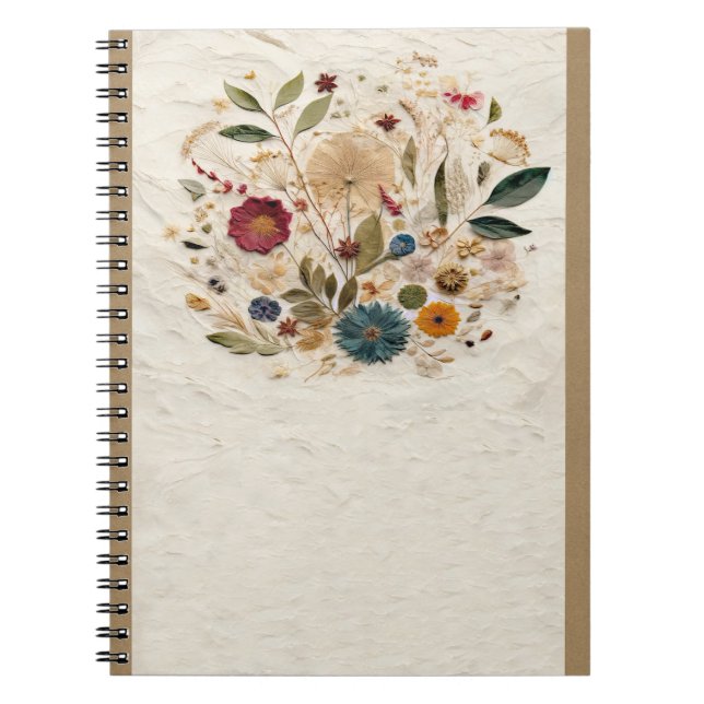 Carnet Jardin Whimsical Pressé Fleurs Bohème (Devant)