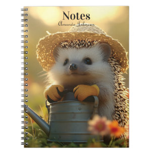 Carnet Jardinier Hérisson Adorable dans un Champ de Fleur
