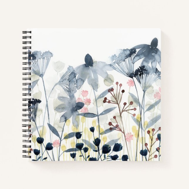 Carnet Jardins stratifiés - Fleurs aquarelles (Devant)