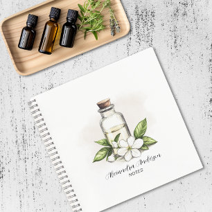 Carnet Jasmin botanique Huiles essentielles Aquarelle flo