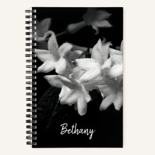 Carnet Jasmine Fleurs noir et blanc Photographie