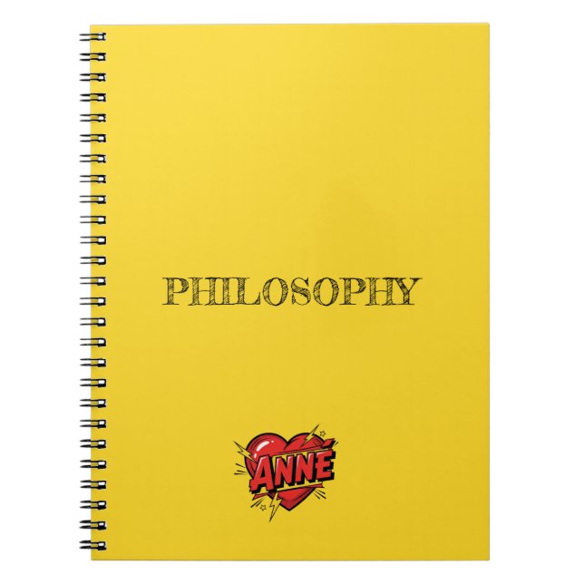 Carnet Jaune Cœur Anne (Devant)