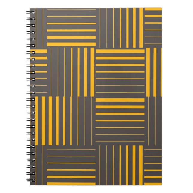 Carnet Jaune, cool, unique, tendance, lignes modernes (Devant)