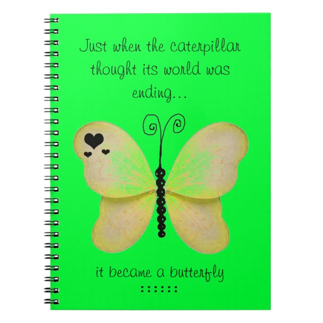 Carnet jaune de papillon (Devant)
