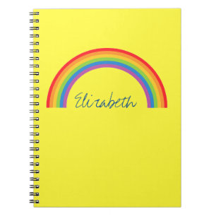Carnet Jaune personnalisé par arc-en-ciel simple