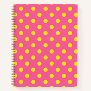 Carnet Jaune sur rose Pois Design Motif