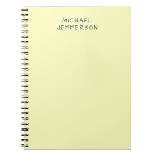 Carnet Jaune Très Pâle Minimaliste Moderne Simple Nom