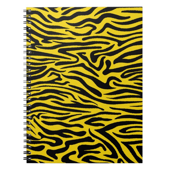 Carnet Jaune zèbre rayures Preppy Wild Poster de animal (Devant)