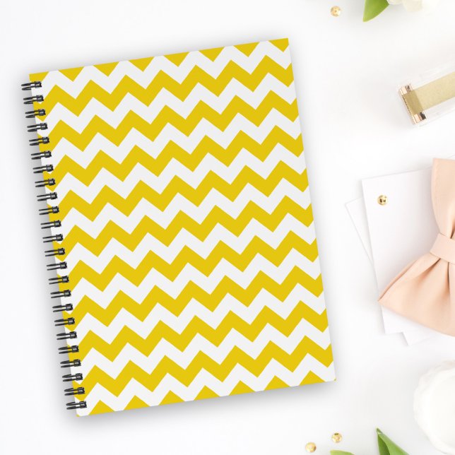 Carnet Jaune Zigzag, Jaune Chevron, Motif géométrique (Créateur téléchargé)