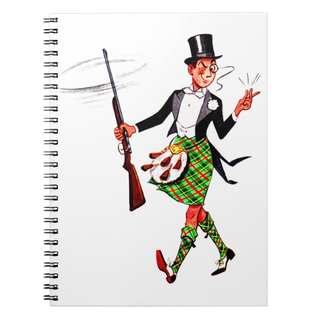 Carnet jaunty Scotsman avec fusil (Devant)