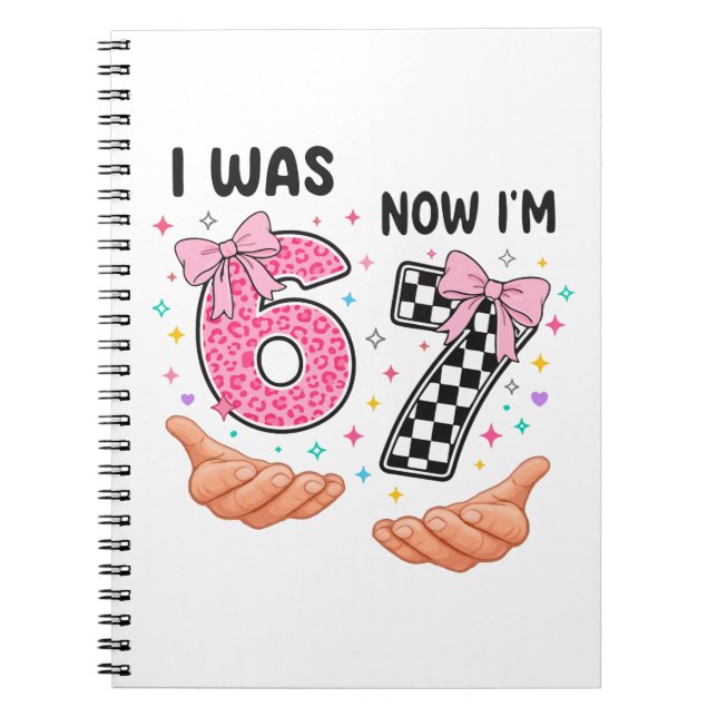 Carnet J'avais 6 ans maintenant j'ai 7 ans jolis chiffres (Devant)