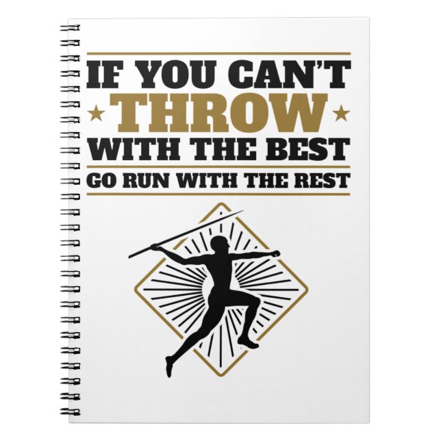 Carnet Javelin Thrower Funny Throw avec le meilleur (Devant)