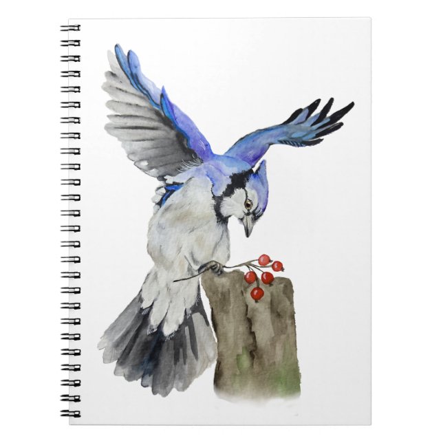 Carnet Jay bleu d'oiseau de la forêt (Devant)