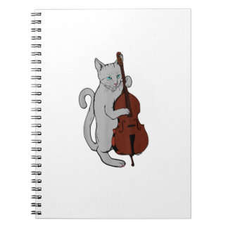 Carnet Jazz Cat Jouer droit basse Cool musicien Hommes