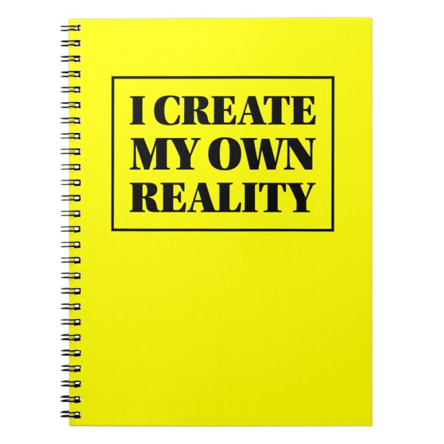 Carnet Je crée mon propres noir et jaune d'affirmation de (Devant)