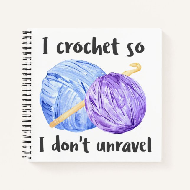 Carnet Je crochet donc je ne démêle pas aquarelle (Devant)