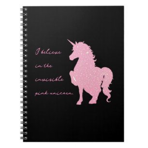 Carnet Je crois en la licorne rose invisible.