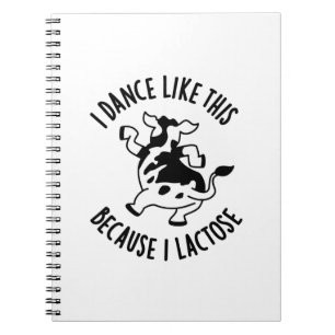 Carnet Je danse comme ça parce que je lactose vache groov