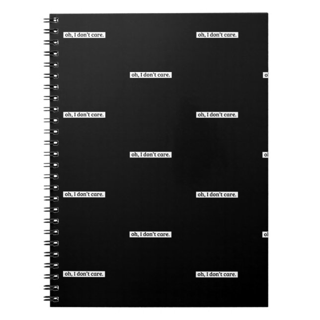Carnet Je me fiche du message sarcastique (Devant)