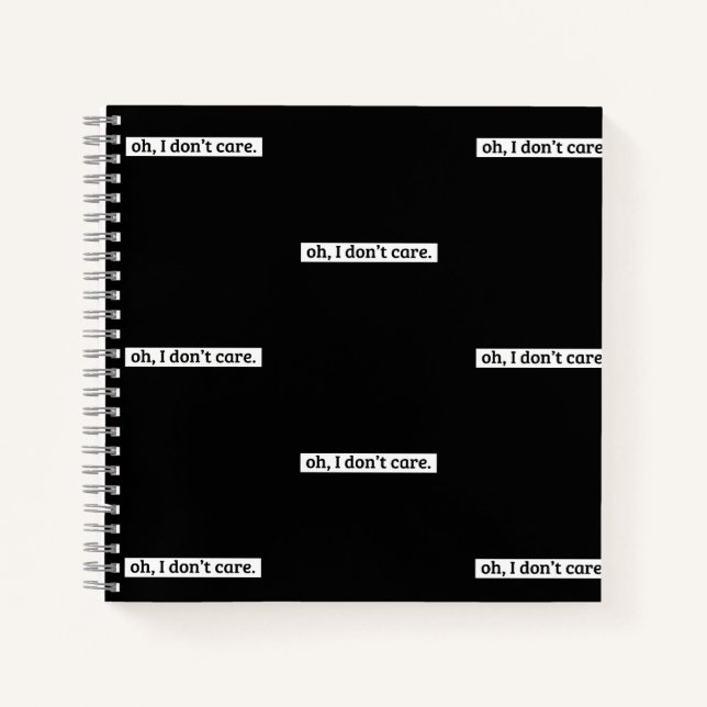 Carnet Je me fiche du message sarcastique (Devant)