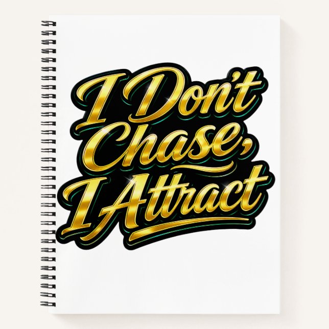 Carnet Je n'attrape pas, j'attire Tee-shirt avec citation (Devant)