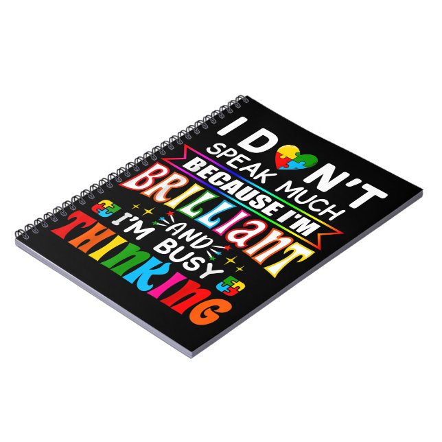 Carnet Je ne parle pas beaucoup de brillant autisme autis (Côté gauche)