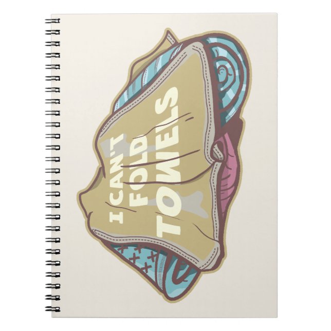 Carnet Je ne peux pas plier serviettes drôle de linge jou (Devant)