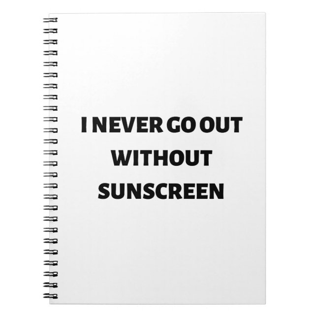 Carnet Je ne sors jamais sans écran solaire (Devant)