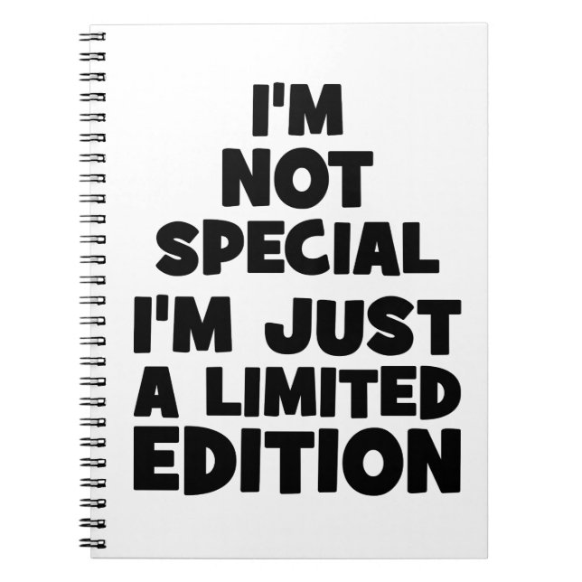 Carnet Je ne suis pas spécial, je suis juste une édition  (Devant)