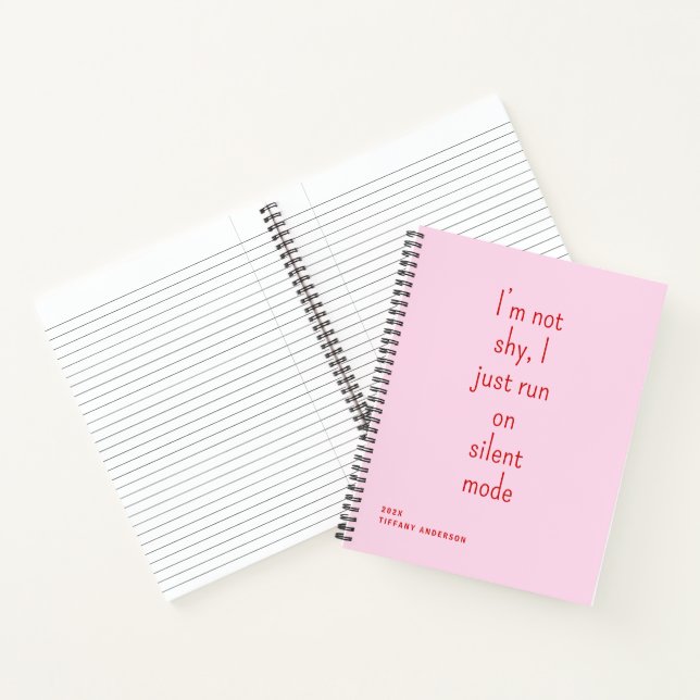 Carnet Je ne suis pas timide Introverti drôle  (Intérieur)