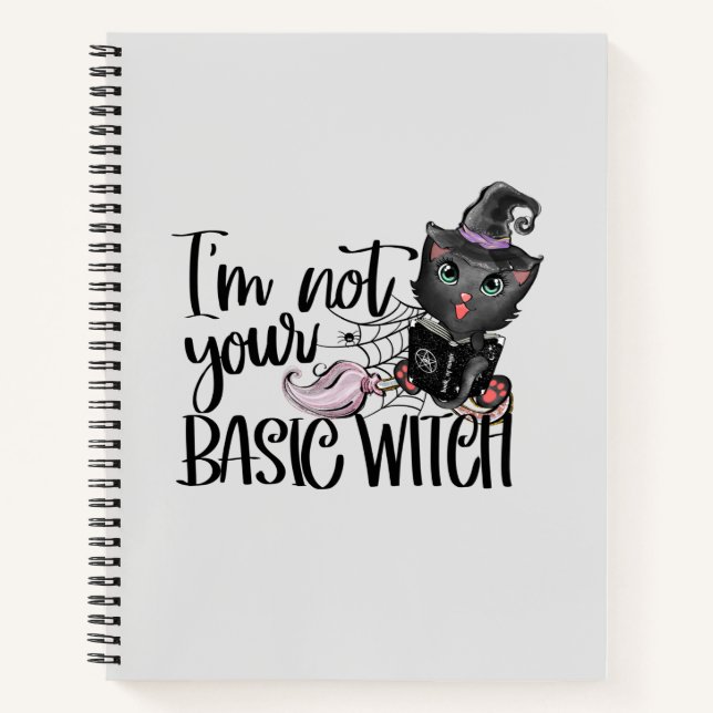 Carnet Je ne suis pas votre sorcière de base - Chat noir (Devant)