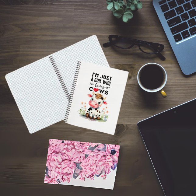 Carnet Je ne suis qu'une fille qui aime la spirale vaches (Créateur téléchargé)