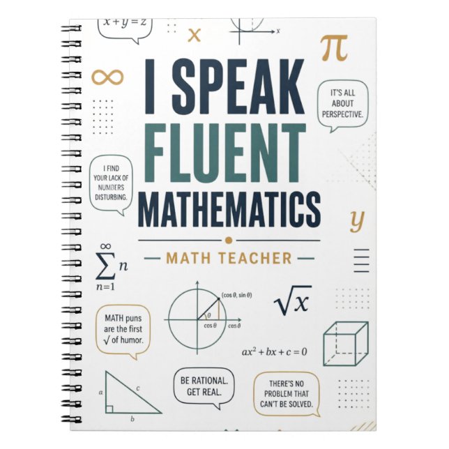 Carnet Je parle couramment les mathématiques Prof de math (Devant)