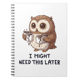 Carnet Je pourrais avoir besoin de café plus tard - Humou