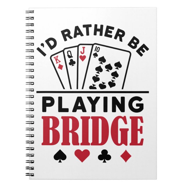 Carnet Je préférerais jouer à Bridge Cool Bridge Card (Devant)