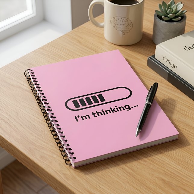 Carnet Je réfléchis... Barre de progression rose Minimali (Créateur téléchargé)