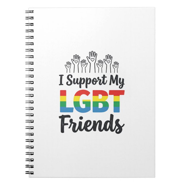 Carnet Je soutiens mes amis LGBT Vectoriel de Fierté Arc- (Devant)