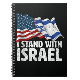 Carnet Je suis avec Israël Drapeau américain USA 