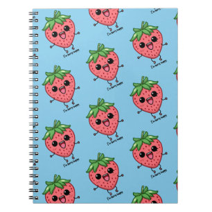 Carnet Je suis Berry Happy mignon saut de fraise kawaii
