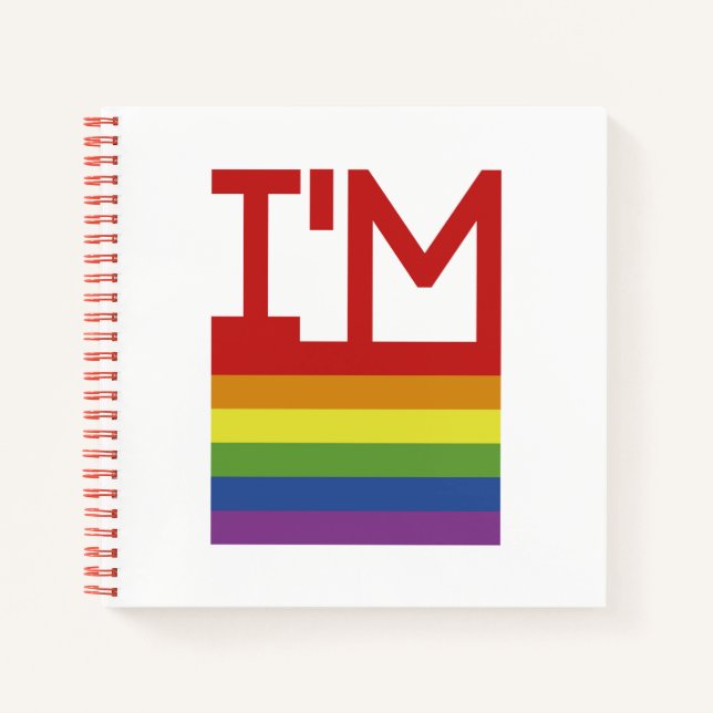 Carnet Je suis Gay | drapeau arc-en-ciel (Devant)