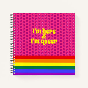 Carnet Je suis ici et je suis gay LGBT Rainbow Flag