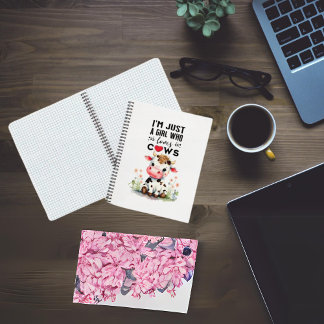 Carnet Je suis juste une fille qui aime les vaches Spiral