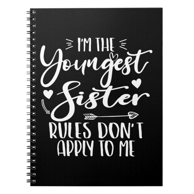 Carnet Je suis la plus jeune soeur Sarcasm Lover mignonne (Devant)