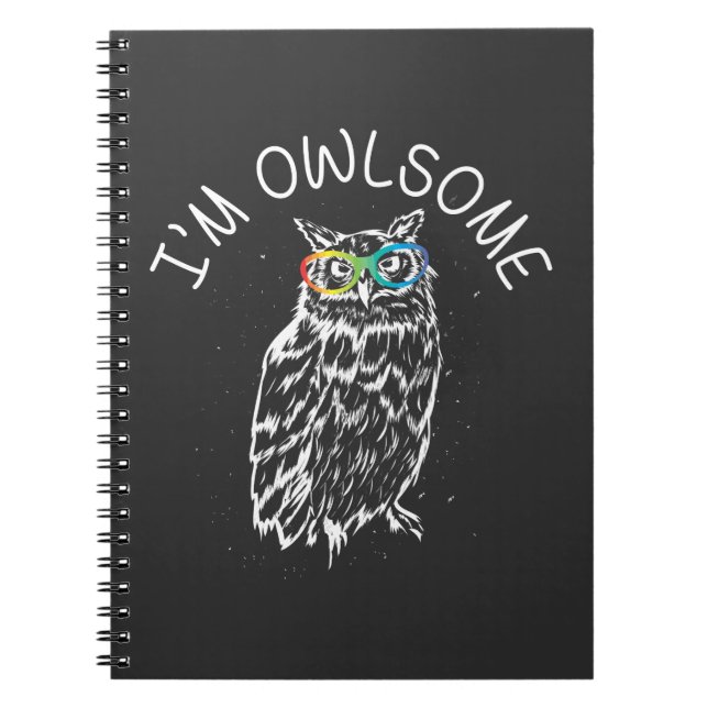 Carnet Je suis Owlsome Lunettes de soleil Awesome Owl Lov (Devant)