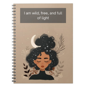 Carnet Je suis sauvage, libre et pleine de lumière